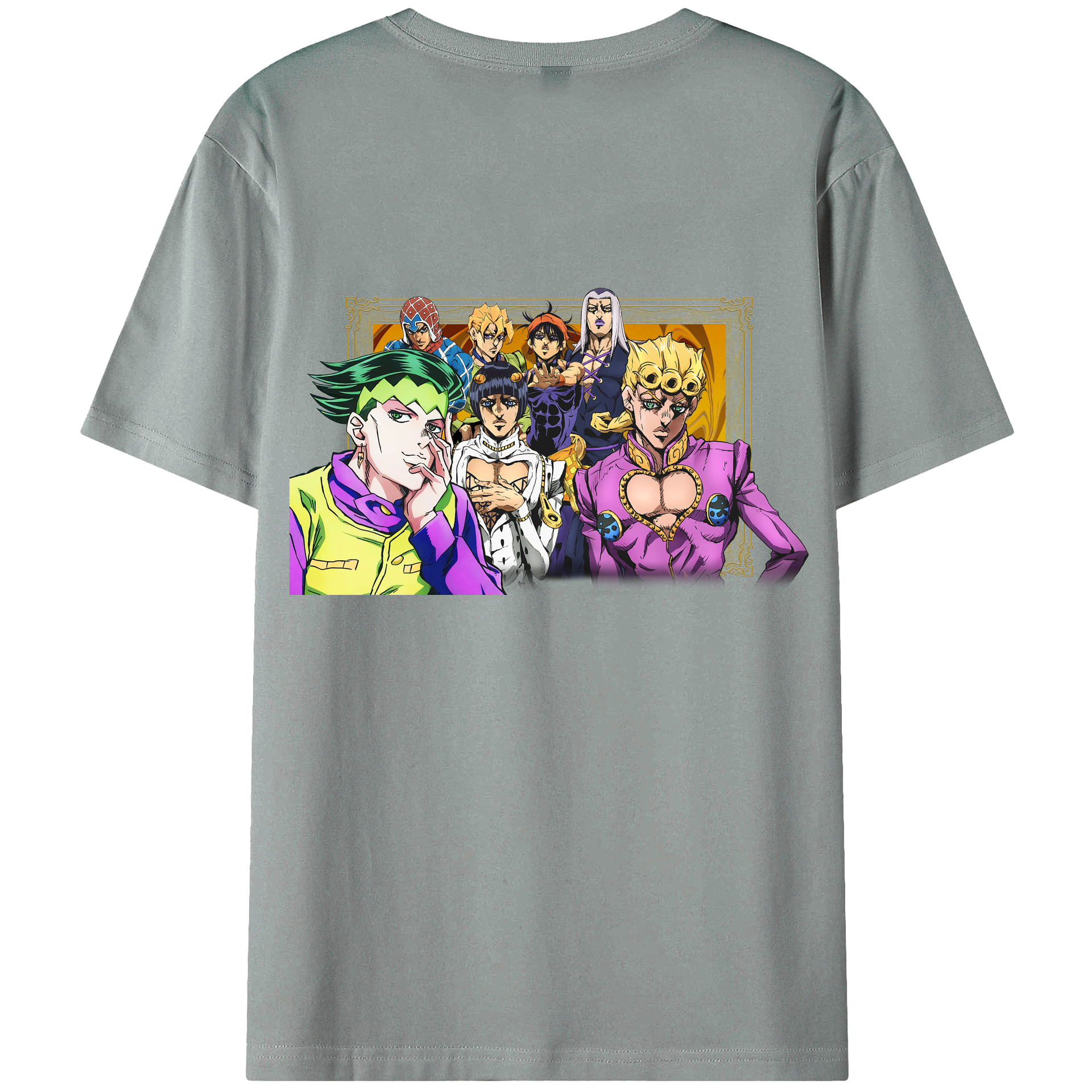 （画像用） ジョジョの奇妙な冒険 ジョルノ?ジョバァーナ JoJo's Bizarre Adventure Giorno Giovanna 綿100％ メンズ半袖Tシャツ（バックプリント） 通気性